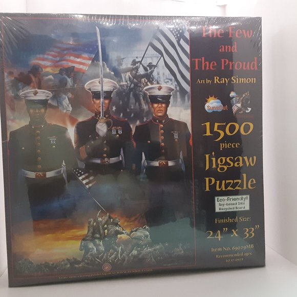 New SunsOut The‎ Few & The Proud Ray Simon 1500 Piece Jigsaw Puzzle 24" × 33" - Picture 1 of 6